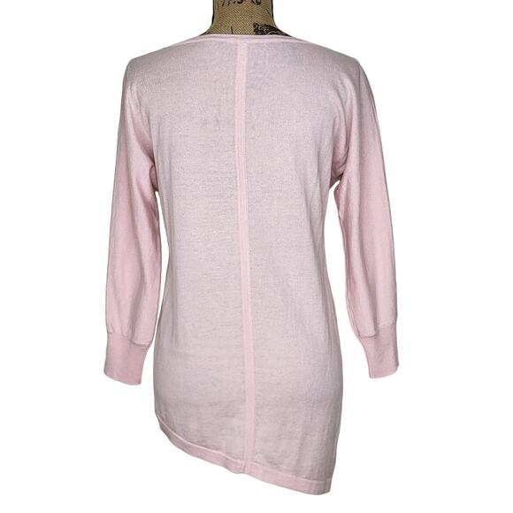 Cullen Silk Cashmere Pastel Pink Asymmetrical Hem Sweater XSmall - Picture 5 of 8